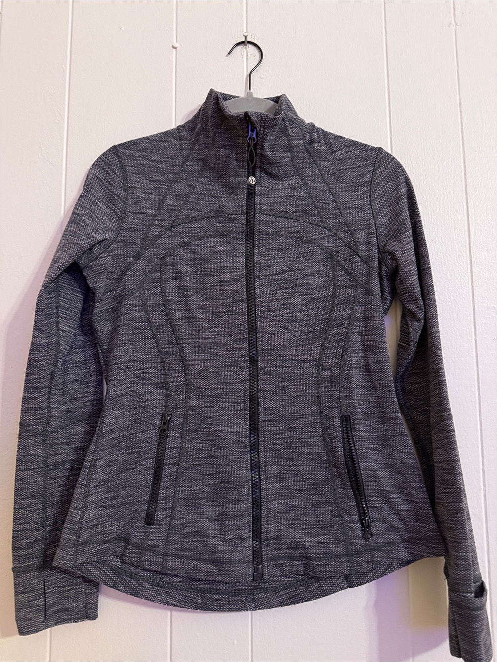 lululemon Define Jacket in Charcoal Grey Textured Knit